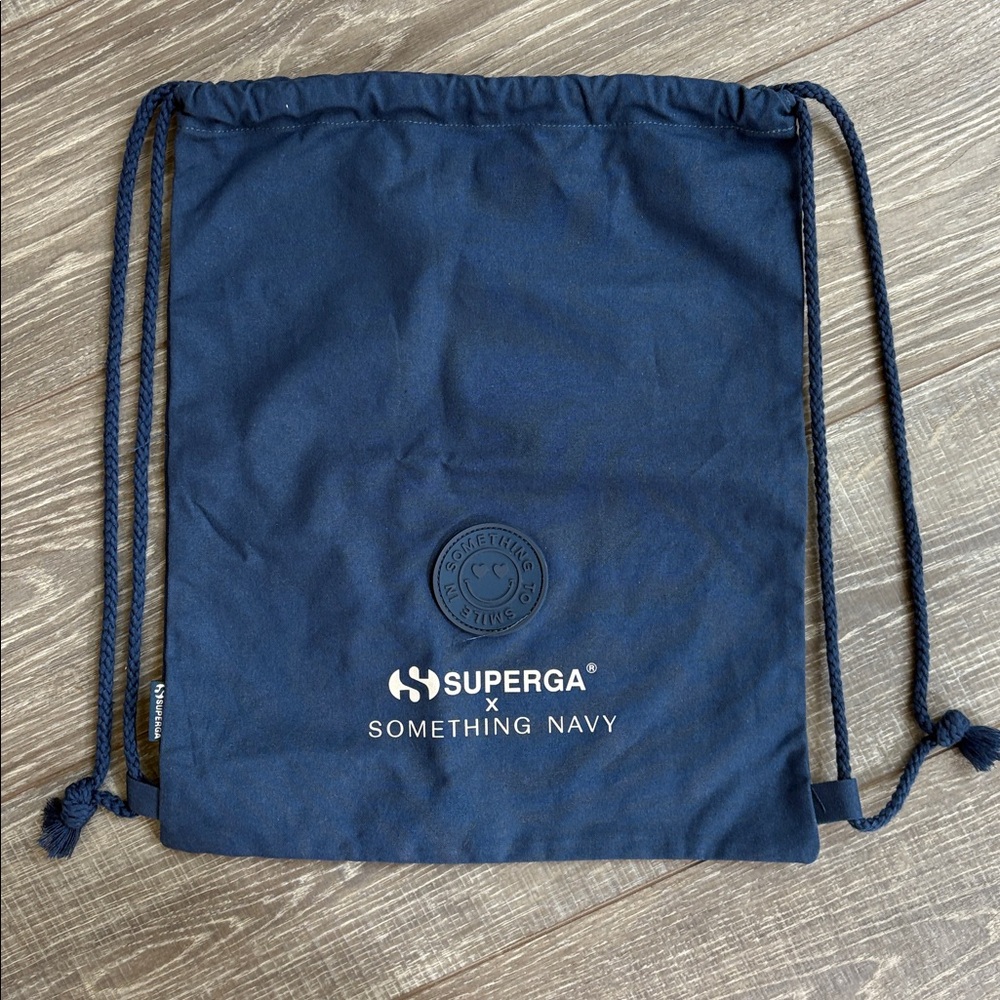 Superga x Something Navy Blue Drawstring Bag